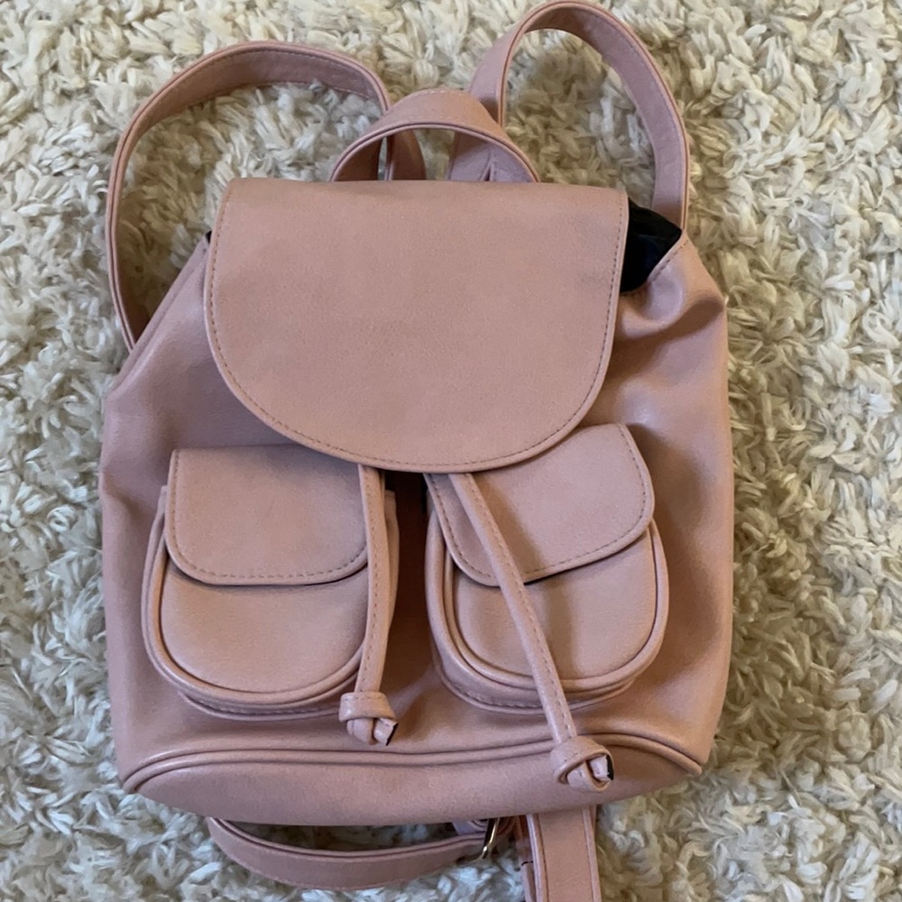 faux leather backback